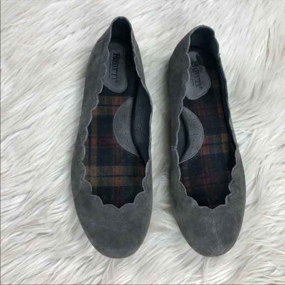 Born Gray Suede Allie Scallop Edge Flats - Picture 7 of 8